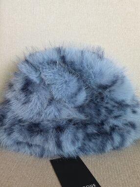 Lamarque Soft Blue Faux Fur Bucket Hat